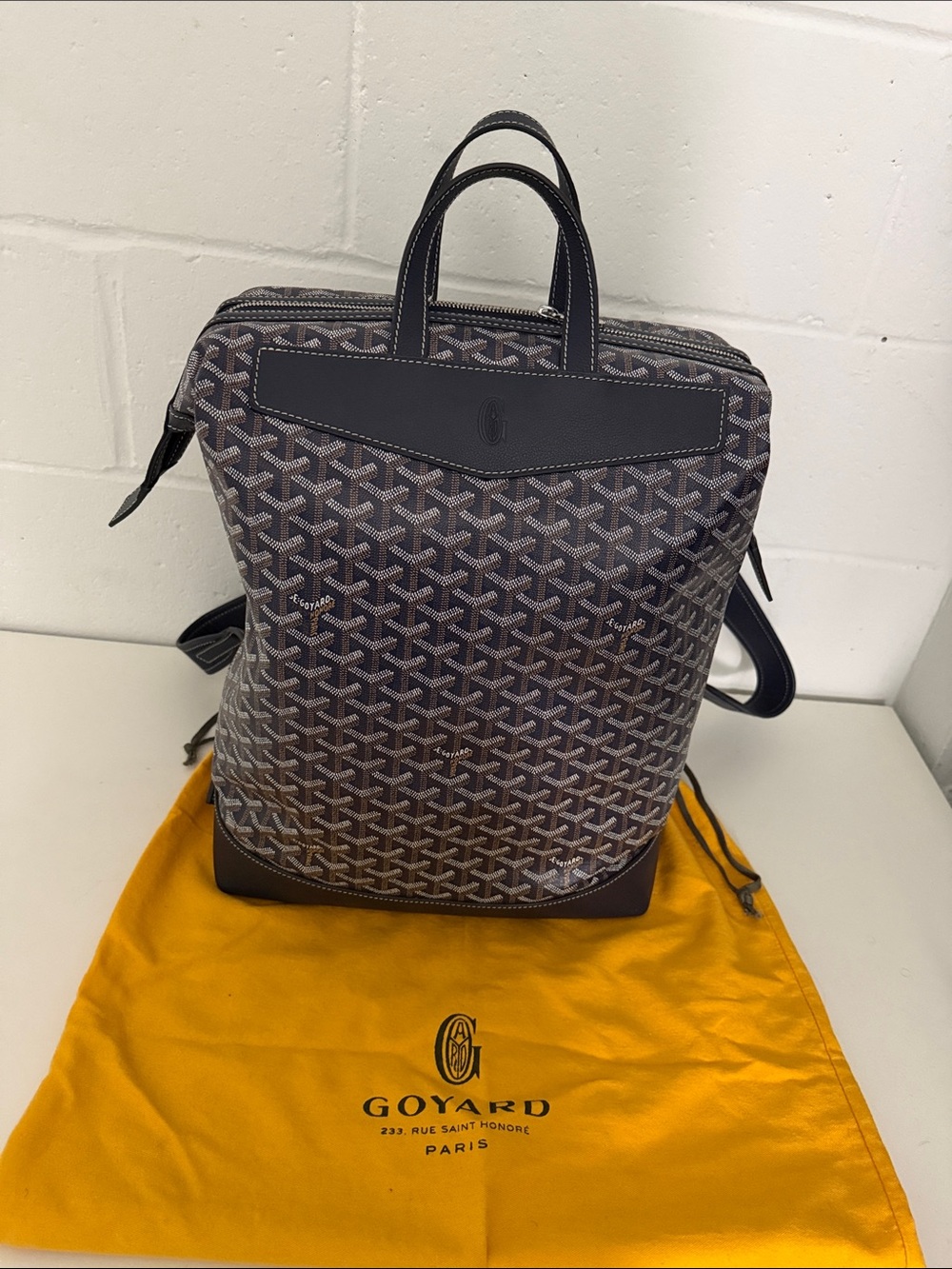 Goyard Cisalpin Backpack Goyardine Blue & Brown - Picture 8 of 8